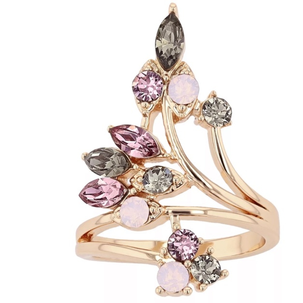 NWT Swarovski Crystal floral cluster ring sz 9 crystals from Swarovski